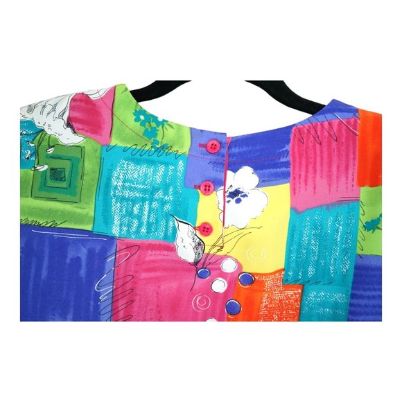 Vintage Alfred Dunner Size 18 Colorful Polyester Button up shirt - Picture 5 of 5